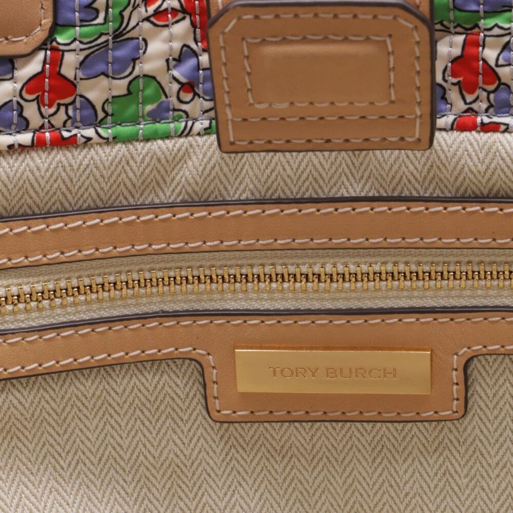 Tory Burch Ella Floral Quilted Tote Bag in Multicolor Nylon - Picture 8 of 11